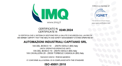 AIC received the ISO 45001:2018 certificate of conformity for safety
